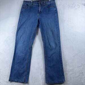 Lee Comfort Waistband Straight Leg Jeans Mid Rise Dark Wash Blue Womens Size W33